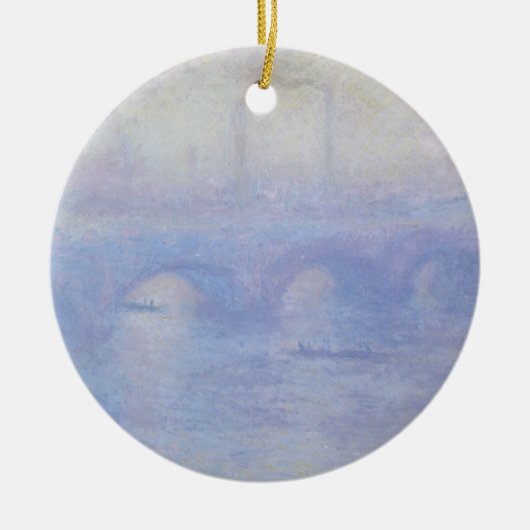ウォータールー橋、Claude Monetによるミスト効果 セラミックオーナメント (正面)