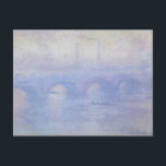 ウォータールー橋、Claude Monetによるミスト効果 ポストカード<br><div class="desc">Waterloo Bridge,  Effect of Mist (1903) by Claude Monetはヴィンテージ印象派の美術素晴らし建築絵画の作品。テムズ川の上にボートで漕ぐ乗組員がいる。霧が立ち込める霧の朝、イギリスのロンドンのウォータールー橋。アーティストについて：クロード・モネ(1840-1926)は印象派の運動の創始者であフランスのり絵画、その絵画の大部分は「空中に浮かぶ」（野外に浮かぶ）スタイル印象派の風景である。</div>