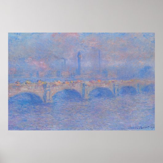 ウォータールー橋、Claude Monetによる霧の効果 ポスター (正面)