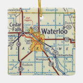 ウォータールーIAヴィンテージマップ セラミックオーナメント (正面)
