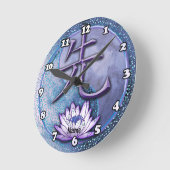 ウォーターロータス先生ラウンドクロック ラウンド壁時計 (傾斜)