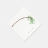 ウォーター独身のカラーパーム金ゴールドモノグラムカクテル スタンダードカクテルナプキン (角)