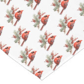 ウォーター素朴カラーウィンター（鳥）ショウジョウコウカンチョウホリーブランチ ショートテーブルランナー (コーナー)