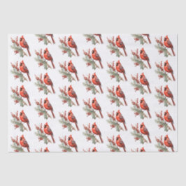 ウォーター素朴カラーウィンター（鳥）ショウジョウコウカンチョウホリーブランチ 薄葉紙