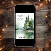 ウォーター素朴カラーウッドランド結婚フォレスト セーブザデート