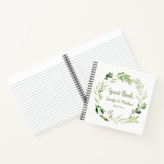 ウォーター素朴カラーグリーンリーリースゲストハウス ノートブック (内部)