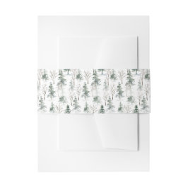 ウォーター素朴カラーパインティーフォレストホリデイ 招待状ベリーバンド