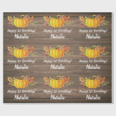 ウォーター素朴カラーパンプキン秋秋誕生日 ラッピングペーパー (フラット)