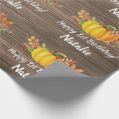 ウォーター素朴カラーパンプキン秋秋誕生日 ラッピングペーパー (角)