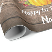 ウォーター素朴カラーパンプキン秋秋誕生日 ラッピングペーパー (ロールコーナー)