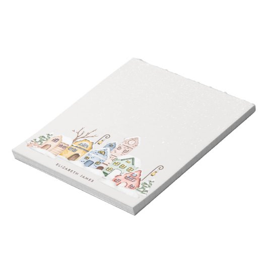 ウォーター素朴カラービレッジハウスインウィンターカスタム ノートパッド (回転)