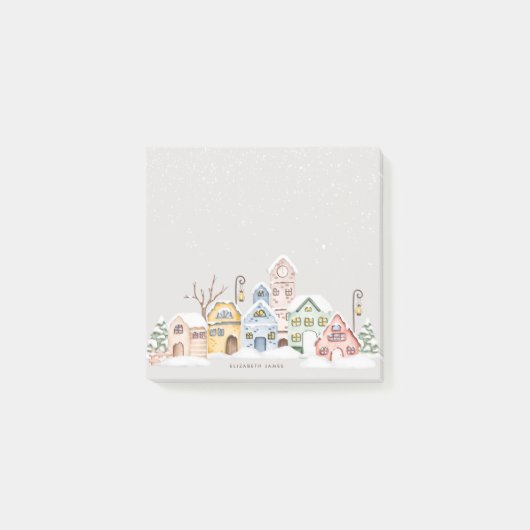 ウォーター素朴カラービレッジハウスインウィンターカスタム ポストイット (正面)