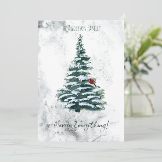 ウォーター素朴カラーファームハウスカントリークリスマスツリー シーズンカード (スタンド正面)