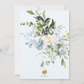 ウォーター素朴カラーブルーガムユーカリプタス《キリスト教》洗礼式や命名式 招待状 (裏面)