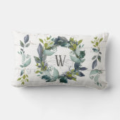 ウォーター素朴カラーローレルリースモノグラム ランバークッション (裏面)