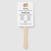 ウォーター素朴カラーワイルドフラワー結婚式 プログラム ハンドファン (裏面)