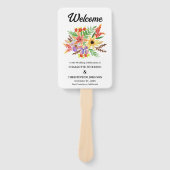 ウォーター素朴カラーワイルドフラワー結婚式 プログラム ハンドファン (正面)