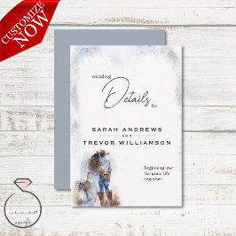 ウォーター素朴カラー結婚カウボーイ エンクロージャーカード