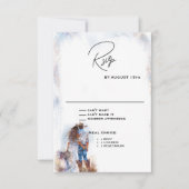 ウォーター素朴カラー結婚カウボーイ 出欠カード (正面)