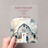 ウォーター素朴カラー結婚バーン アクリル招待状 (インサイチュ (ポータブル))