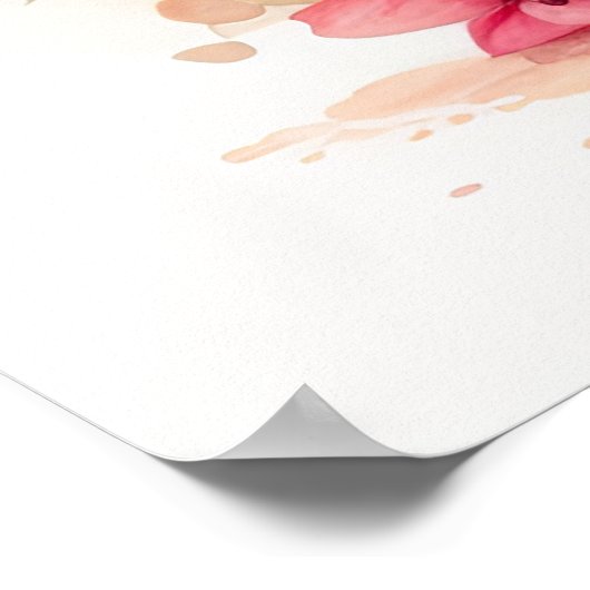 ウォーター絵画カラーのブガンビリアポットピンク ポスター (角)