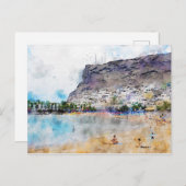 ウォーター絵画カラーのプエルト・ド・モーガンのグラン・カ ポストカード (正面/裏面)