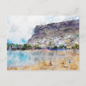 ウォーター絵画カラーのプエルト・ド・モーガンのグラン・カ ポストカード (正面)