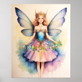 ウォーター絵画カラーの妖精ガーランドを保持 ポスター (正面)