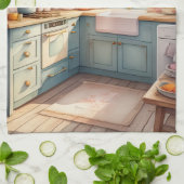 ウォーター絵画カラーズオブファームハウスキッチン キッチンタオル (折り畳み)