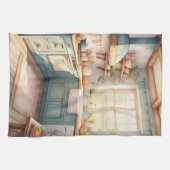 ウォーター絵画カラーズオブファームハウスキッチン キッチンタオル (横)