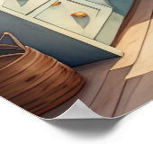 ウォーター絵画カラーズオブファームハウスキッチン ポスター (角)