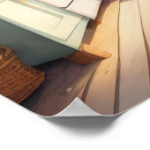 ウォーター絵画カラーズオブファームハウスキッチン ポスター (角)