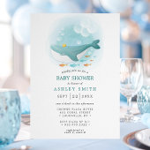 ウォーター航海のカラーホエールプリンスベビーシャワー 招待状