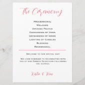 ウォーター色のローズブーケ結婚ーズ プログラム (裏面)