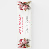 ウォーター色のローズブーケ結婚ーズ 横断幕 (縦)