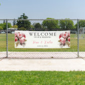 ウォーター色のローズブーケ結婚ーズ 横断幕 (インサイチュ)