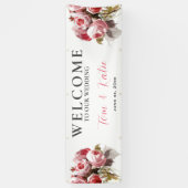 ウォーター色のローズブーケ結婚ーズ 横断幕 (縦)