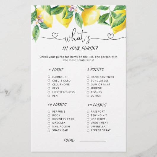 ウォーター色の柑橘類レモンあなたの財布のゲームの何 (正面)