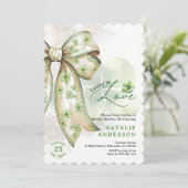 ウォーター色シャムロックボウラックラブインラブブライダルシャワー 招待状 (スタンド正面)