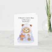 ウォーター色テディベアとハロウィーンケーキ カード (正面)