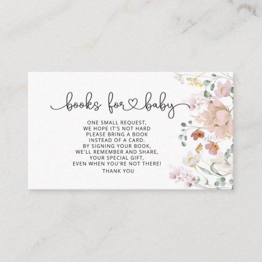 ウォーター色ワイルドフラワーブックベビーチケットエンクロージャ エンクロージャーカード (正面)