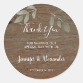 ウォーター葉カラーのバ感謝していンドウ結婚ィズ ラウンドシール (正面)