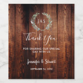 ウォーター葉カラーのバ感謝していンドウ結婚ィズ ワインラベル (シングルラベル)