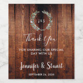 ウォーター葉カラーのバ感謝していンドウ結婚ィズ ワインラベル (シングルラベル)