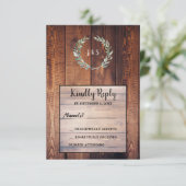 ウォーター葉カーの木製の写真ウェディングRSVP 招待状 (スタンド正面)