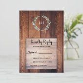 ウォーター葉カーの木製の写真ウェディングRSVP 招待状 (スタンド正面)