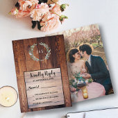 ウォーター葉カーの木製の写真ウェディングRSVP 招待状