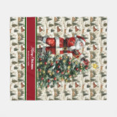 ウォーター魅力的カラーサンタクロースホリデースロー フリースブランケット (正面(横))