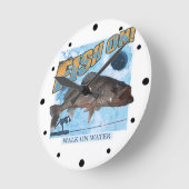 ウォーター・ウォレーで歩く ラウンド壁時計 (傾斜)