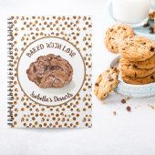 ウォーター・カラーのチョコレートチップ焼いたCookie With Love ノートブック